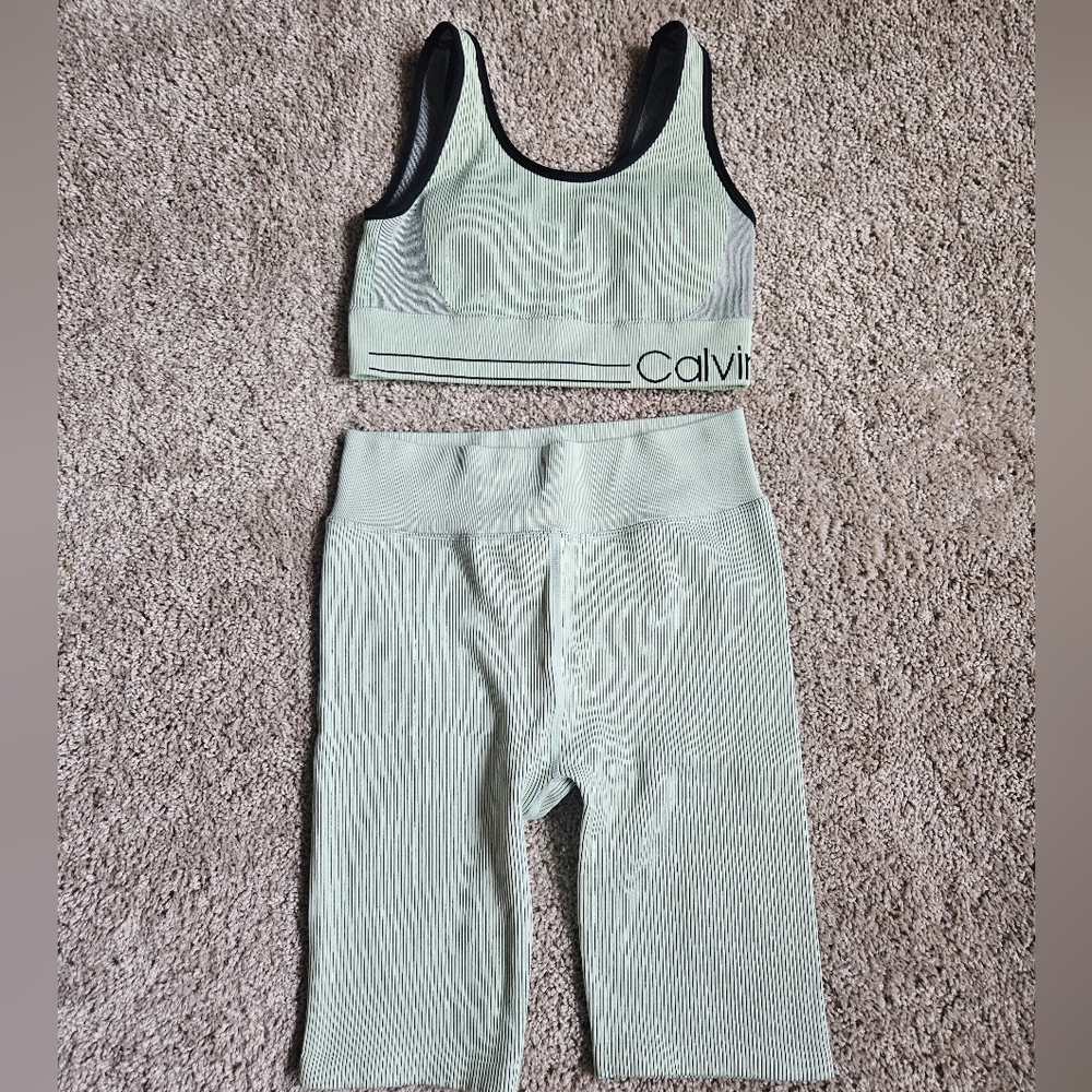 Calvin Klein Mint Ribbed Sports Set